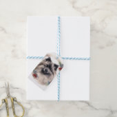 Keeshond Kerstkrans Feestelijke Pup Cadeaulabel (Met Touw)