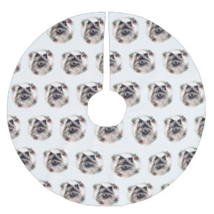 Keeshond Kerstkrans Feestelijke Pup Kerstboom Rok