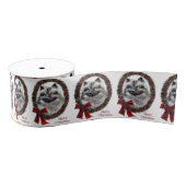 Keeshond Kerstmis Grosgrain Lint (Spoel)