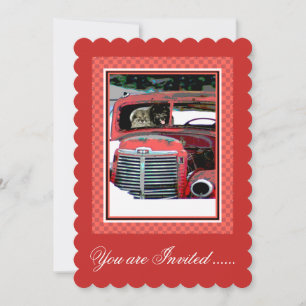 Keeshond Kerstmis Oude Vrachtwagen Schilderij Hond Kaart