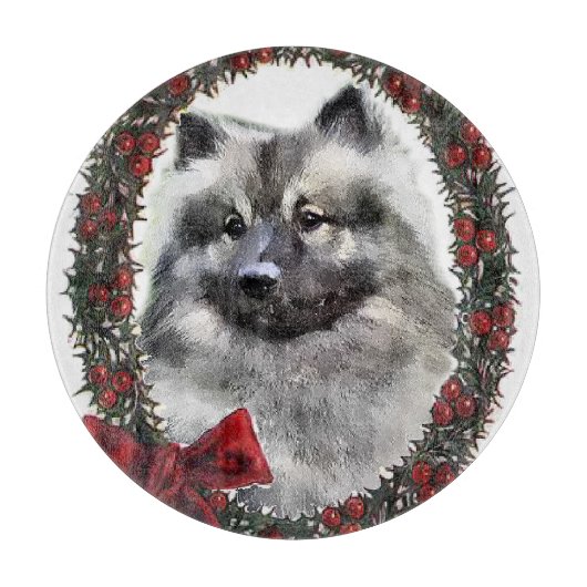 Keeshond Kerstmis Snijplank (Voorkant)