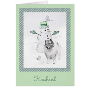 Keeshond Kerstmis Snowman Painting Dog Art