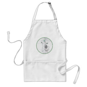 Keeshond Kerstmis Snowman Painting Dog Art Standaard Schort