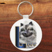 Keeshond Kunstcadeaus Sleutelhanger (Voorkant)