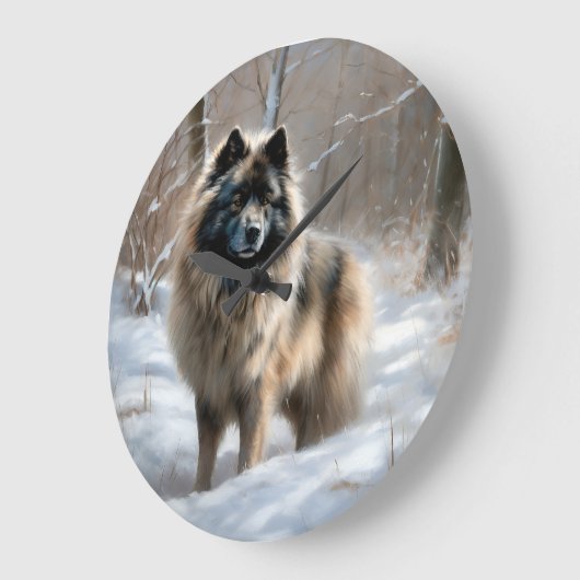 Keeshond liet het sneeuwen Kerstmis Grote Klok (Hoek)
