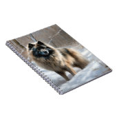 Keeshond liet het sneeuwen Kerstmis Notitieboek (Rechterzijde)