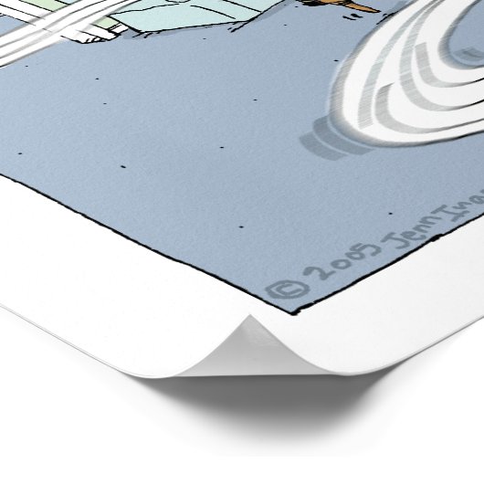 Keeshond "Livingroom Agility" Poster (Hoek)