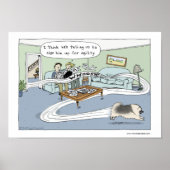 Keeshond "Livingroom Agility" Poster (Voorkant)
