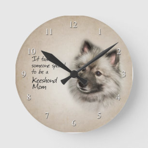 Keeshond Ma Clock Ronde Klok