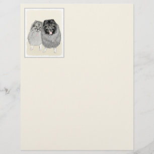 Keeshond Ma en Son Painting - Original Dog Art