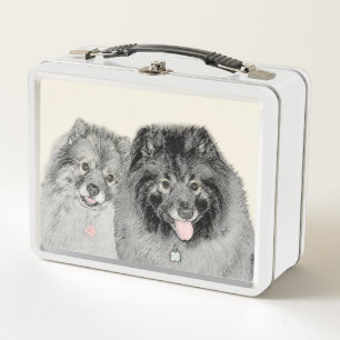 Keeshond Ma en Son Painting - Original Dog Art