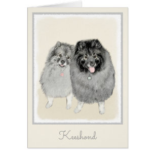 Keeshond Ma en Son Painting - Original Dog Art