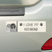 Keeshond Ma en Son Painting - Original Dog Art Bumpersticker (Op auto)