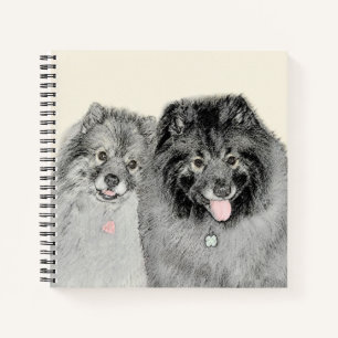 Keeshond Ma en Son Painting - Original Dog Art Notitieboek