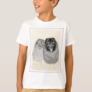 Keeshond Ma en Son Painting - Original Dog Art T-shirt
