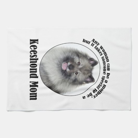 Keeshond mama theedoek (Horizontaal)