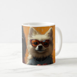 Keeshond met Hartrozen Valentijnsdag Koffiemok