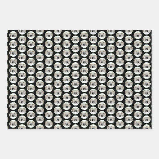 Keeshond met Kerstmis Puppy Dog met Fireplace Pain Inpakpapier Vel (Voorkant 3)