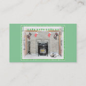 Keeshond met Kerstmis Puppy Dog met Fireplace Pain Visitekaartje (Achterkant)