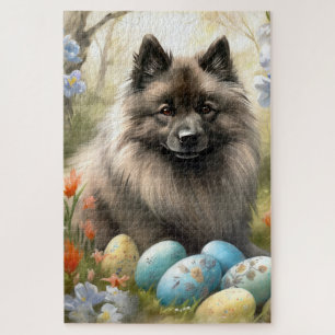 Keeshond met Pasen Eieren Legpuzzel
