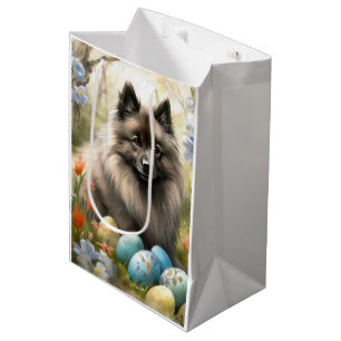 Keeshond met Pasen Eieren Medium Cadeauzakje