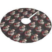 Keeshond Met Sinterklaas Feestelijke Kerstmis Kerstboom Rok (Gekanteld)