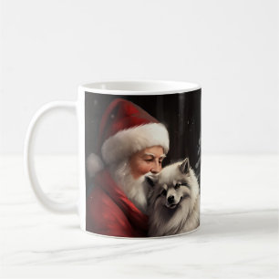 Keeshond Met Sinterklaas Feestelijke Kerstmis Koffiemok