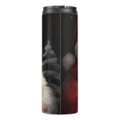 Keeshond Met Sinterklaas Feestelijke Kerstmis Thermosbeker (Achterkant)