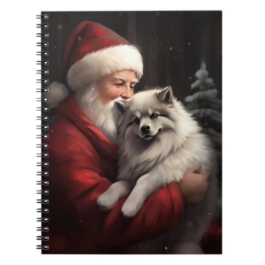 Keeshond met Sinterklaas Kerstfeest Notitieboek (Voorkant)