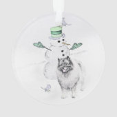 Keeshond Noël Snowman Peinture Chien Art (dos)