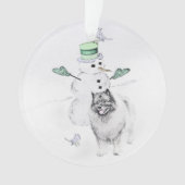 Keeshond Noël Snowman Peinture Chien Art (devant)