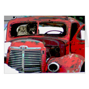 Keeshond Old Truck Paing Art