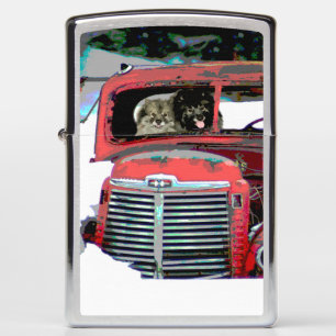 Keeshond Old Truck Paing Art