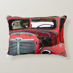 Keeshond Old Truck Paing Art Accent Kussen