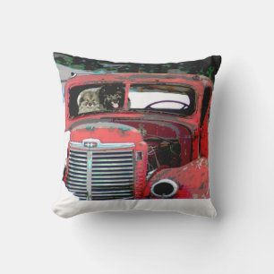 Keeshond Old Truck Paing Art Buitenkussen