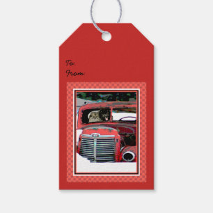 Keeshond Old Truck Paing Art Cadeaulabel
