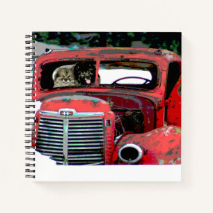 Keeshond Old Truck Paing Art Notitieboek