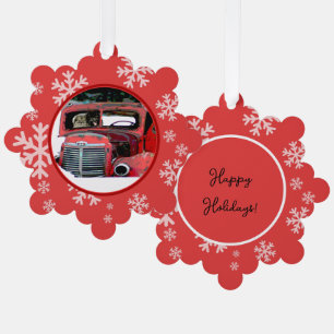 Keeshond Old Truck Paing Art Ornament Kaart