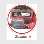 Keeshond Old Truck Paing Art Sticker (Vel)