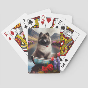 Keeshond op een peddel: Een Schilderachtig avontuu Pokerkaarten