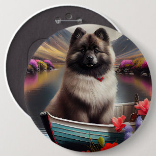 Keeshond op een peddel: Een Schilderachtig avontuu Ronde Button 6,0 Cm