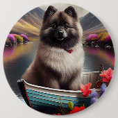 Keeshond op een peddel: Een Schilderachtig avontuu Ronde Button 6,0 Cm (Voorkant)