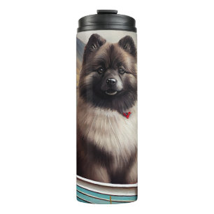 Keeshond op een peddel: Een Schilderachtig avontuu Thermosbeker
