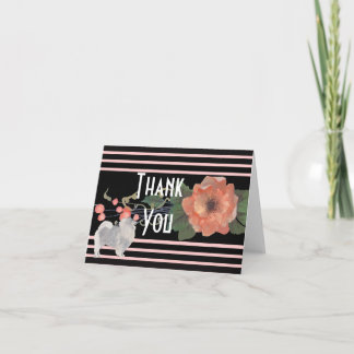 Keeshond op Melon Bloemen Dank u Bedankkaart