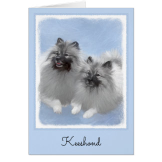 Keeshond Paar van Kees Schilderen Originele Dieren
