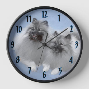 Keeshond Paar van Kees Schilderen Originele Dieren