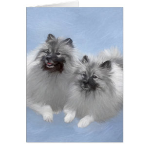 Keeshond Paar van Kees Schilderen Originele Dieren