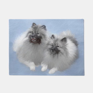 Keeshond Paar van Kees Schilderen Originele Dieren Deurmat