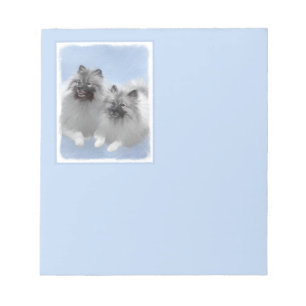 Keeshond Paar van Kees Schilderen Originele Dieren Notitieblok