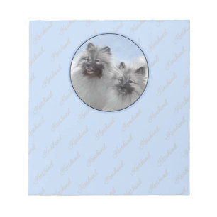 Keeshond Paar van Kees Schilderen Originele Dieren Notitieblok